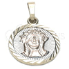 Dije Religioso 05.163.0038.1 Oro Laminado, Diseño de Jesus, Diamantado, Tres Tonos
