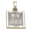 Dije Religioso 05.163.0044.1 Oro Laminado, Diamantado, Tres Tonos
