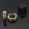 Argolla Huggie 02.164.0008 Oro Laminado, Diseño de Oja, Diamantado, Tono Dorado
