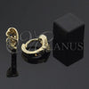 Argolla Huggie 02.165.0006 Oro Laminado, Diseño de Corazón, con Blanca Zirconia Cubica, Pulido, Tono Dorado