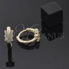 Argolla Huggie 02.165.0007 Oro Laminado, Diseño de Mariposa, con Blanca Zirconia Cubica, Pulido, Tono Dorado