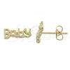 Arete Dormilona 02.94.0050 *PROMO* Oro Laminado, Diamantado, Tono Dorado