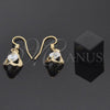 Arete Colgante 02.171.0027 Oro Laminado, con Blanca Zirconia Cubica, Pulido, Tono Dorado