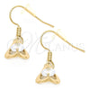 Arete Colgante 02.171.0027 Oro Laminado, con Blanca Zirconia Cubica, Pulido, Tono Dorado