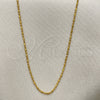 Gargantilla Basica 04.09.0003.16 Oro Laminado, Diseño de Bola, Pulido, Tono Dorado (01 MM Thickness, 16 Inches Length)