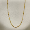 Gargantilla Basica 04.09.0005.16 Oro Laminado, Diseño de Torcido, Diamantado, Tono Dorado (02 MM Thickness, 16 Inches Length)