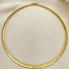 Gargantilla Basica 04.63.1166.16 Oro Laminado, Diseño de Herringbone, Pulido, Tono Dorado (06 MM Thickness, 16 Inches Length)
