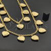 Collar y Pulsera 06.63.0153 Oro Laminado, Diseño de Corazón, Pulido, Tono Dorado