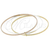 Aro Trio 07.63.0162.06 Oro Laminado, Pulido, Tres Tonos (08 MM Thickness, Size 6 (2.75 Diameter))