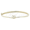 Aro Individual 07.156.0014 Oro Laminado, Diseño de Corazón, con Blanca Cristal, Pulido, Tono Dorado (08 MM Thickness, Size 5 (2.50 Diameter))