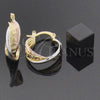 Argolla Pequeña 5.155.007.1 Oro Laminado, Diseño de Torcido, Diamantado, Tres Tonos