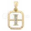 Dije Elegante 05.16.0177 Oro Laminado, Pulido, Dos Tonos