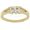 Anillo Multi Piedra 5.167.027.09 Oro Laminado, con Blanca Zirconia Cubica, Pulido, Tono Dorado (Size 9)