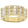 Anillo Multi Piedra 5.054.015.07 Oro Laminado, Diseño de Baguette, con Blanca Zirconia Cubica, Pulido, Tono Dorado (Size 7)