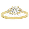 Anillo Multi Piedra 5.166.035.07 Oro Laminado, Diseño de Flor, con Blanca Zirconia Cubica, Pulido, Tono Dorado (Size 7)