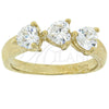 Anillo Multi Piedra 5.165.024.08 Oro Laminado, Diseño de Corazón, con Blanca Zirconia Cubica, Pulido, Tono Dorado (Size 8)