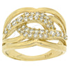 Anillo Multi Piedra 5.173.008.09 Oro Laminado, Diseño de Torcido, con Blanca Zirconia Cubica, Pulido, Tono Dorado (Size 9)