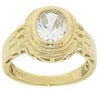 Anillo Multi Piedra 5.165.019.09 Oro Laminado, con Blanca Zirconia Cubica, Pulido, Tono Dorado (Size 9)