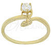 Anillo Multi Piedra 5.167.034.08 Oro Laminado, con Blanca Zirconia Cubica, Diamantado, Tono Dorado (Size 8)