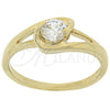 Anillo Multi Piedra 5.165.035.07 Oro Laminado, con Blanca Zirconia Cubica, Pulido, Tono Dorado (Size 7)