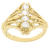 Anillo Multi Piedra 5.167.014.08 Oro Laminado, con Blanca Zirconia Cubica, Pulido, Tono Dorado (Size 8)