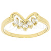 Anillo Multi Piedra 5.165.021.08 Oro Laminado, Diseño de Corazón, con Blanca Zirconia Cubica, Pulido, Tono Dorado (Size 8)
