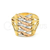 Anillo Elegante 5.174.002.2.08 Oro Laminado, Diamantado, Tres Tonos (Size 8)