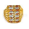 Anillo Elegante 5.174.002.2.09 Oro Laminado, Diamantado, Tres Tonos (Size 9)
