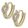 Argolla Huggie 02.155.0040 Oro Laminado, con Blanca Zirconia Cubica, Pulido, Tono Dorado