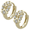 Argolla Huggie 02.155.0028 Oro Laminado, con Blanca Zirconia Cubica, Pulido, Tono Dorado