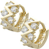 Argolla Huggie 02.97.0097 Oro Laminado, con Blanca Zirconia Cubica, Pulido, Tono Dorado