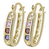 Argolla Pequeña 02.97.0107.1 Oro Laminado, con Multicolor Zirconia Cubica, Pulido, Tono Dorado