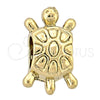 Dije Love Link 05.179.0009 Oro Laminado, Diseño de Tortuga, Pulido, Tono Dorado