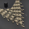 Gargantilla Elegante 04.105.0011 Oro Laminado, Diseño de Flor y Gota, Diamantado, Tono Dorado (02 MM Thickness, 18 Inches Length)