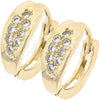 Argolla Huggie 02.165.0048 Oro Laminado, con Blanca Zirconia Cubica, Pulido, Tono Dorado