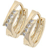 Argolla Huggie 02.165.0070 Oro Laminado, con Blanca Cristal, Pulido, Tono Dorado
