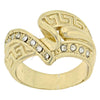 Anillo Multi Piedra 5.060.021.08 Oro Laminado, Diseño de Llave Griega, con Blanca Cristal, Diamantado, Tono Dorado (Size 8)