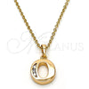 Dije Elegante 05.26.0027 Oro Laminado, Diseño de Iniciales, con Blanca Zirconia Cubica, Pulido, Tono Dorado