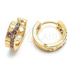 Argolla Huggie 02.165.0143.1 Oro Laminado, con Multicolor Cristal, Pulido, Tono Dorado