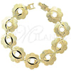 Pulsera Elegante 5.018.010.1 Oro Laminado, Diseño de Flor, Diamantado, Tono Dorado (15 MM Thickness, 8 Inches Length)