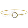 Aro Individual 07.165.0004 Oro Laminado, con Blanca Cristal, Pulido, Tono Dorado (01 MM Thickness, Size 5 (2.50 Diameter))