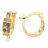 Argolla Pequeña 02.164.0036.1 Oro Laminado, con Multicolor Cristal, Diamantado, Tono Dorado