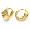 Argolla Huggie 02.122.0063 Oro Laminado, con Multicolor Cristal, Diamantado, Tono Dorado