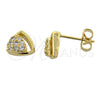 Arete Dormilona 02.168.0015 Oro Laminado, con Blanca Micro Pave, Pulido, Tono Dorado