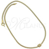 Collares con Dije 04.63.0008 Oro Laminado, Diseño de Cola de Raton, con Blanca Micro Pave, Pulido, Tono Dorado (03 MM Thickness, 18 Inches Length)