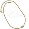 Collares con Dije 04.63.0009 Oro Laminado, Diseño de Cola de Raton, con Blanca Micro Pave, Pulido, Tono Dorado (03 MM Thickness, 18 Inches Length)