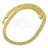 Gargantilla Basica 5.221.002.1.20 Oro Laminado, Pulido, Tono Dorado (09 MM Thickness, 20 Inches Length)
