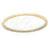 Aro Individual 07.97.0049 Oro Laminado, con Blanca Zirconia Cubica, Pulido, Tono Dorado (03 MM Thickness, Size 5 (2.50 Diameter))