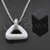 Collares con Dije 04.113.0022.18 Acero Inoxidable, Resinado Blanco, Tono Plateado (18 Inches Length)