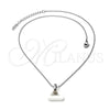 Collares con Dije 04.113.0022.18 Acero Inoxidable, Resinado Blanco, Tono Plateado (18 Inches Length)